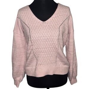 Maurice’s Blush Light Pink V-Neck Medium Comfy Sweater